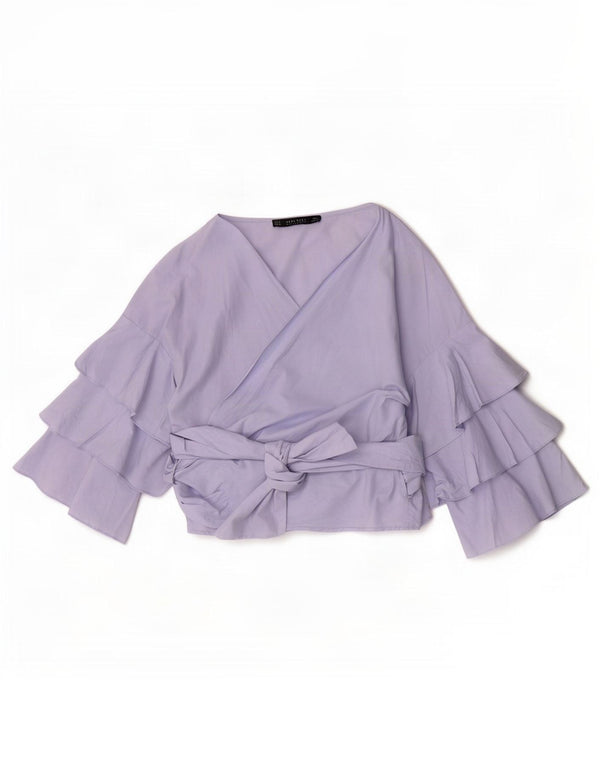 Zara Γυναικεία μπλούζα με μανίκια 3/4 UK 10 Small Blue