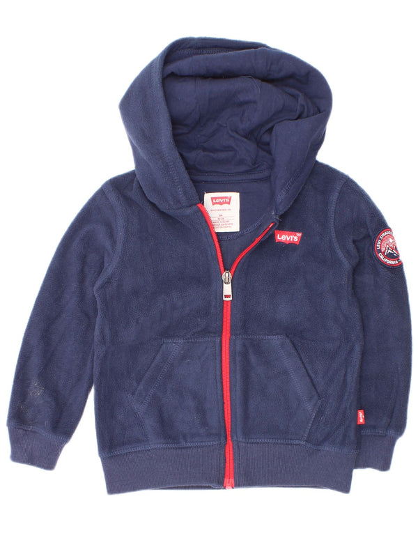 Πουλόβερ Levi's Baby Boys Fleece Zip Hoodie 18-24 μηνών Navy Blue Polyester