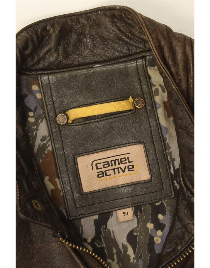 Camel Active Ανδρικό Δερμάτινο Μπουφάν Racer IT 50 Μεγάλο Καφέ