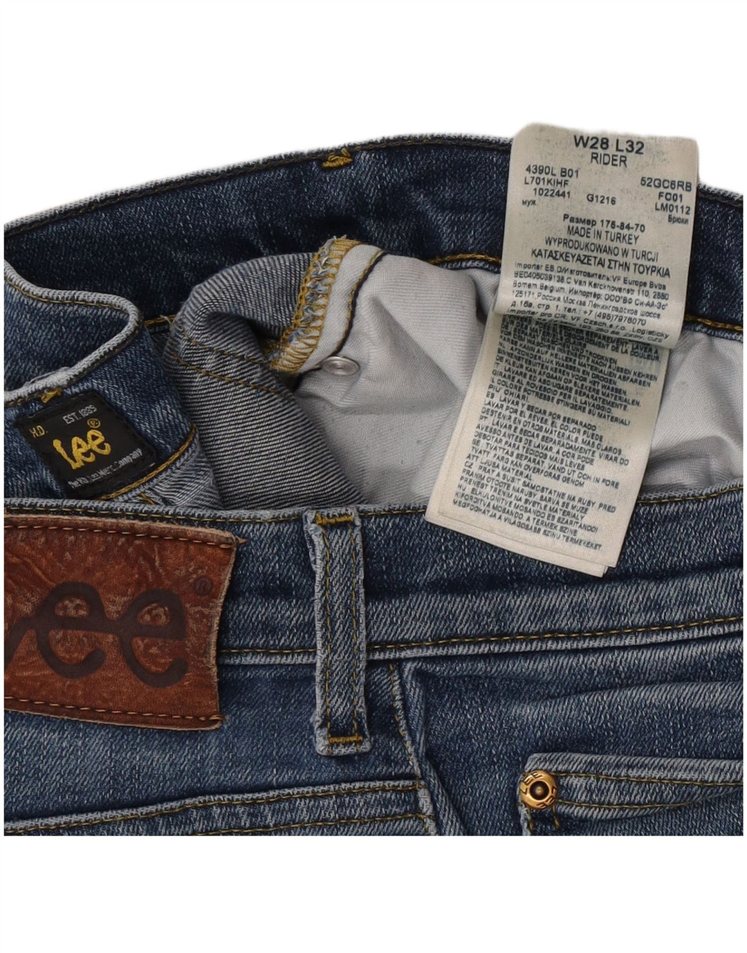 Lee Womens Rider Slim Jeans W28 L32 Μπλε βαμβακερό