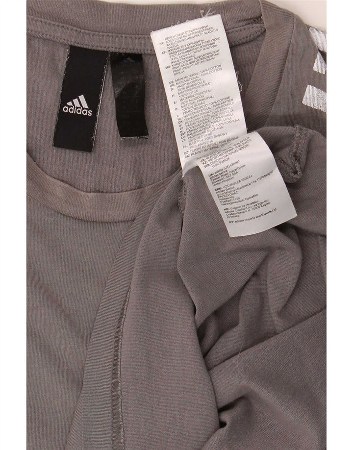 Ανδρικό T-Shirt Adidas Τοπ μεσαίο γκρι βαμβακερό