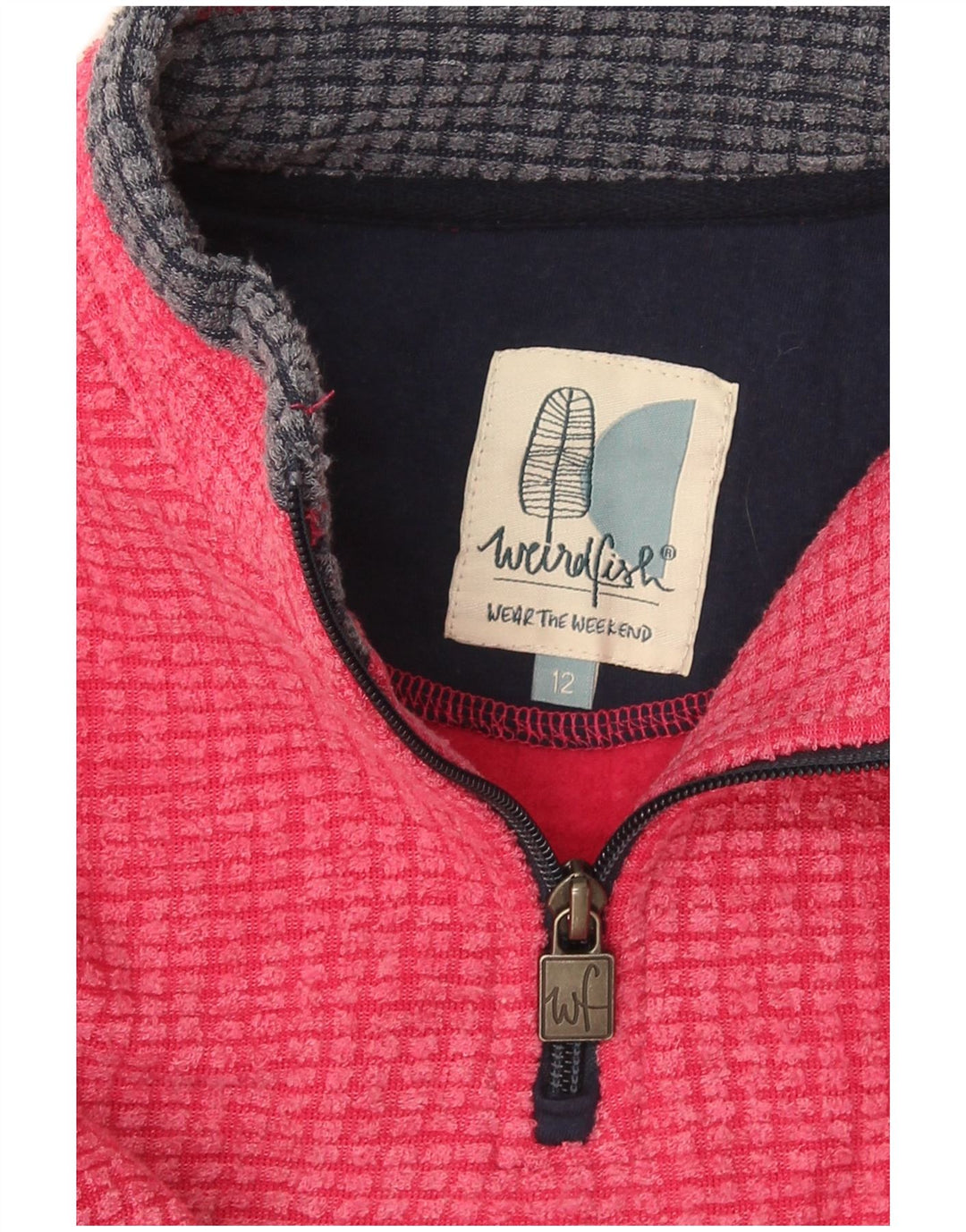 Weird Fish Womens Zip Fleece Jumper UK 12 Medium Red