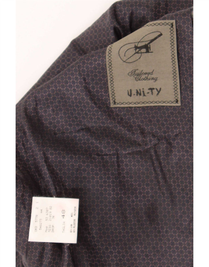 Vintage Ανδρικό Γιλέκο IT 48 Μεσαίο Γκρι Μαλλί Gingham