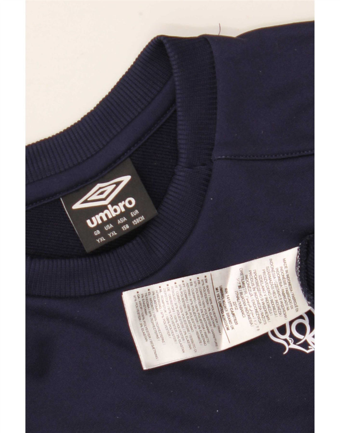 Γραφικό φούτερ Umbro Boys Jumper 13-14 ετών XL Navy Blue Polyester