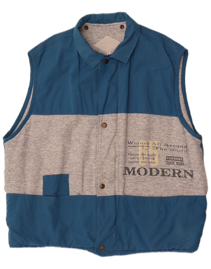 Carrera Mens Graphic Gilet UK 42 XL Blue Colourblock Polyester