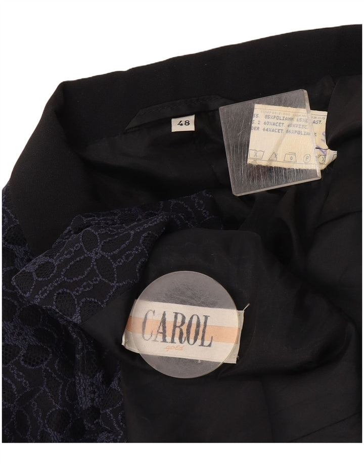Carol Γυναικείο τζάκετ σακάκι με 3 κουμπιά IT 48 XL Navy Blue Floral Polyamide