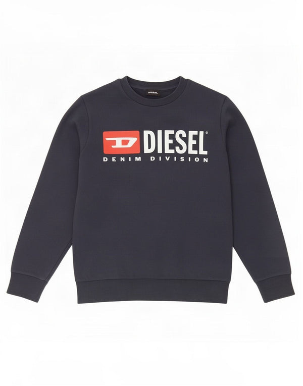 Diesel Boys Graphic Sweatshirt Jumper 11-12 Years Navy Blue Cotton