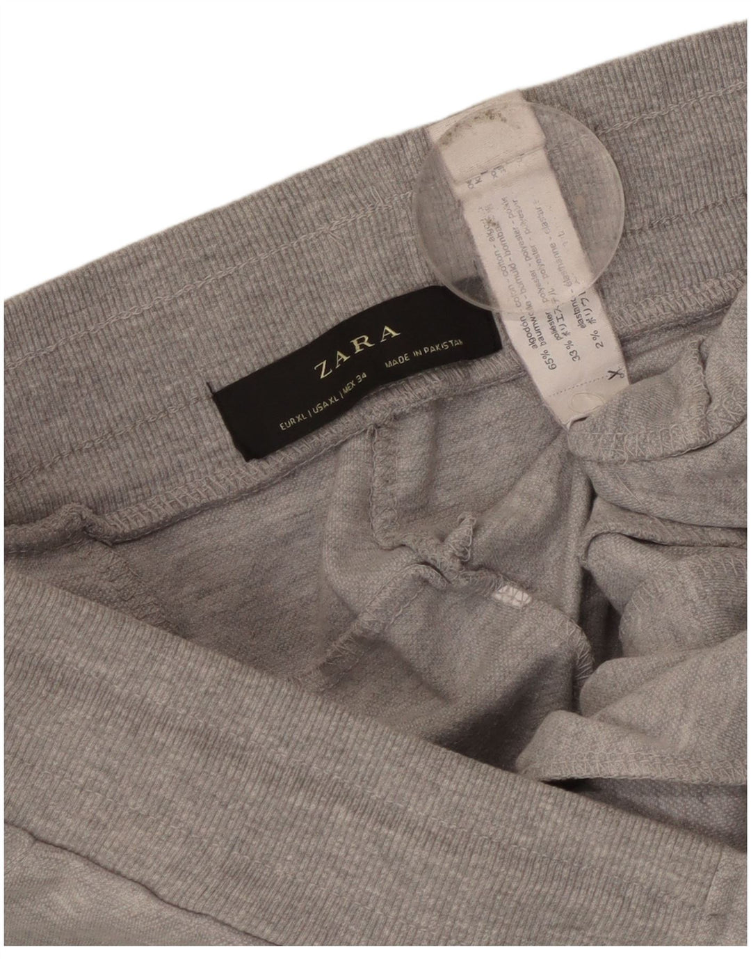 Zara Ανδρική φόρμα Crop Παντελόνι Joggers XL Γκρι Βαμβακερό