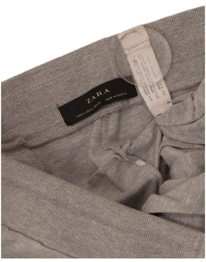 Zara Ανδρική φόρμα Crop Παντελόνι Joggers XL Γκρι Βαμβακερό