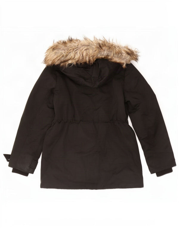 Topshop Γυναικείο μπουφάν Parka με κουκούλα UK 8 Small Black Polyester