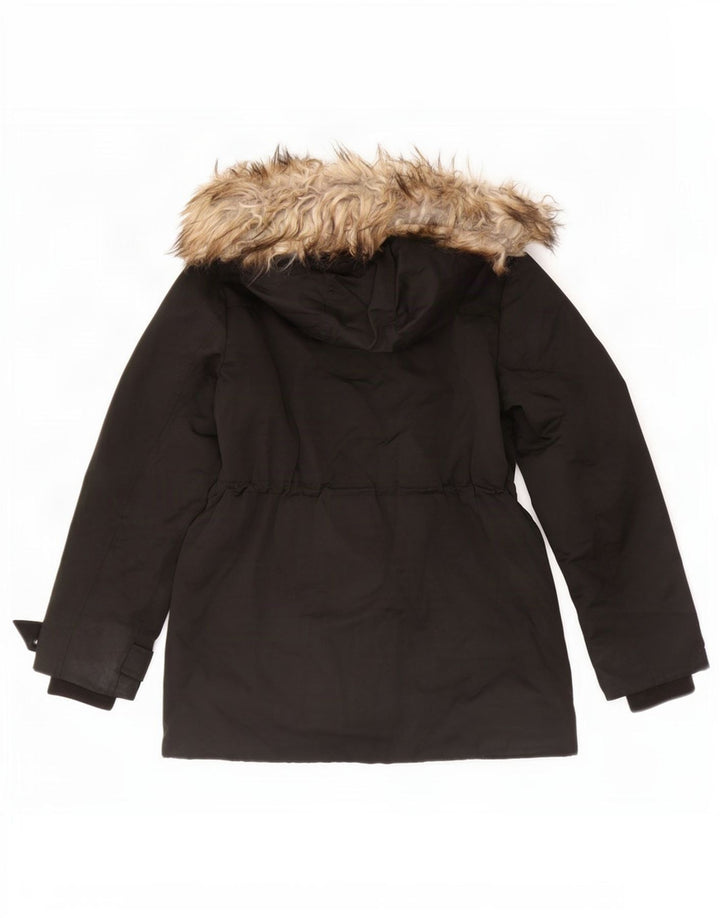 Topshop Γυναικείο μπουφάν Parka με κουκούλα UK 8 Small Black Polyester