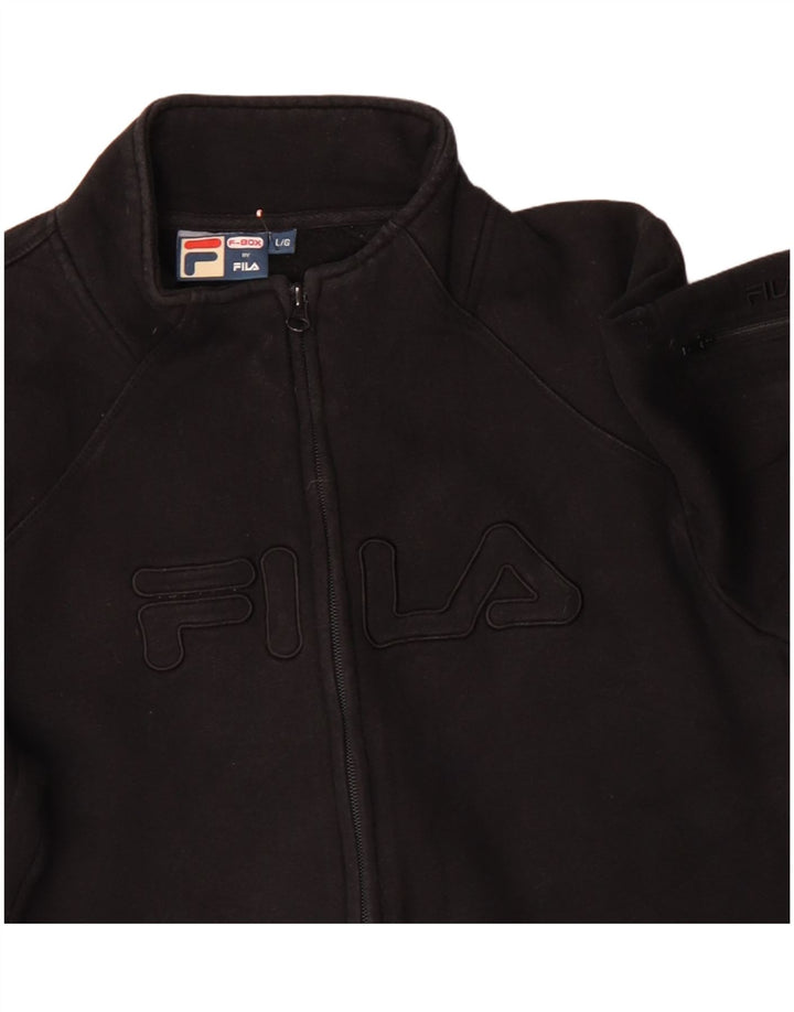 Γυναικεία φόρμα FILA Graphic Top Jacket UK 16 Large Black Cotton