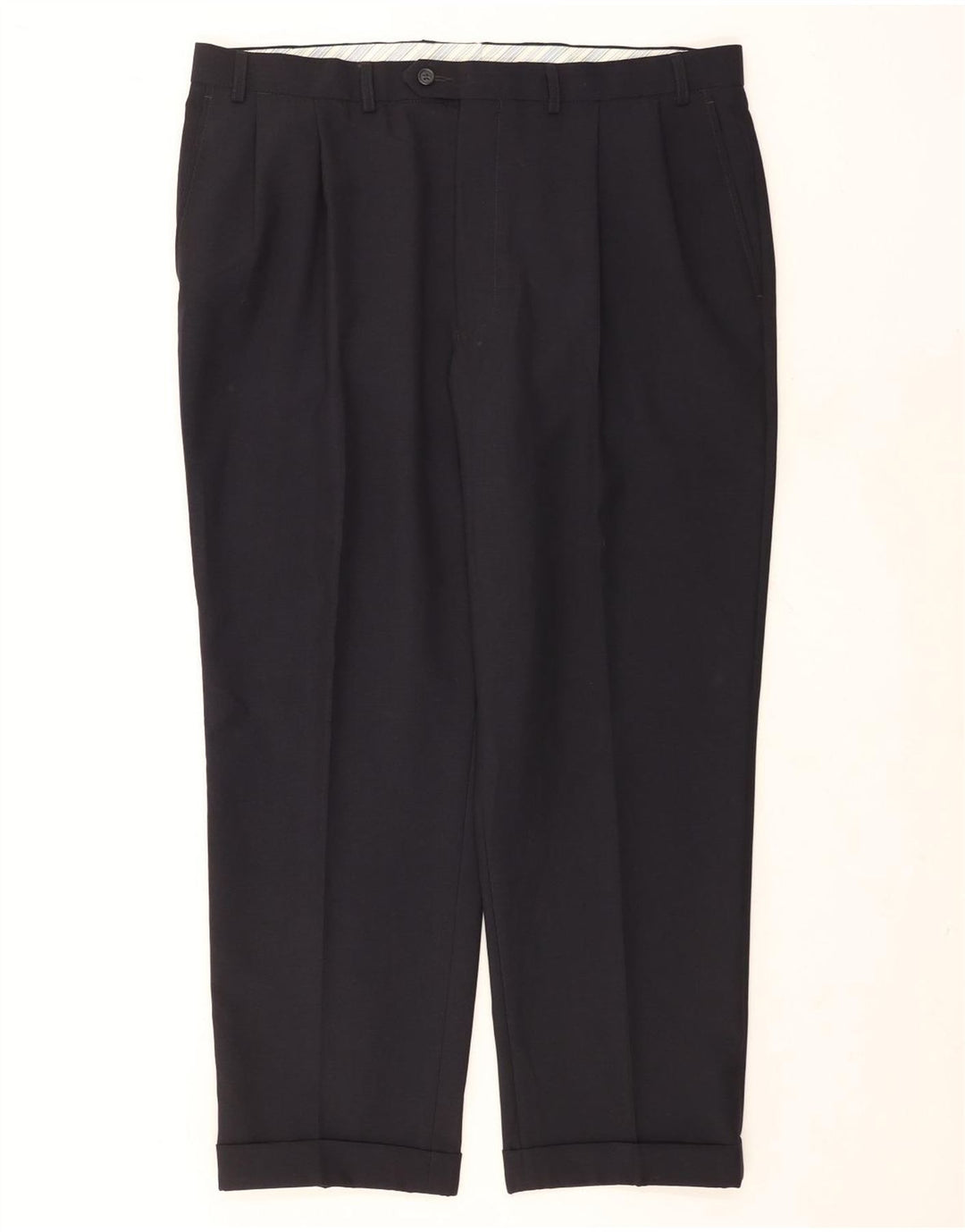 Marks & Spencer Ανδρικό παντελόνι με καρφίτσα W40 L29 Navy Blue Polyester