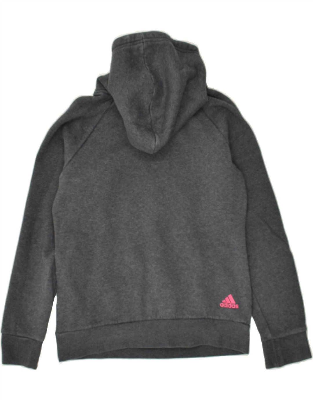 ADIDAS Womens Graphic Hoodie Jumper UK 8/10 Small  Grey Cotton | Vintage Adidas | Thrift | Second-Hand Adidas | Used Clothing | Messina Hembry 