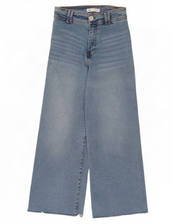 Zara Girls Wide Leg Jeans 11-12 ετών W26 L25 Blue