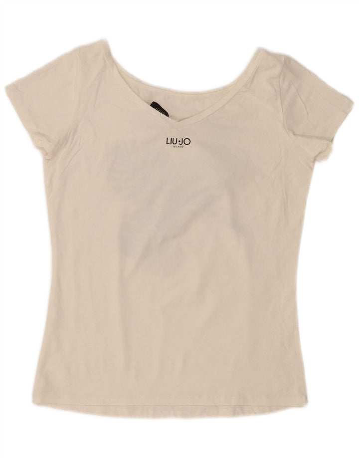 Γυναικείο γραφικό μπλουζάκι Liu Jo τοπ UK 14 Medium White
