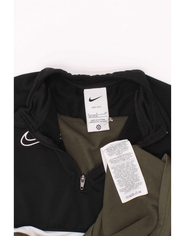 Nike Boys Dri Fit πουλόβερ αθλητική φόρμα 8-9 ετών Small Khaki Colourblock