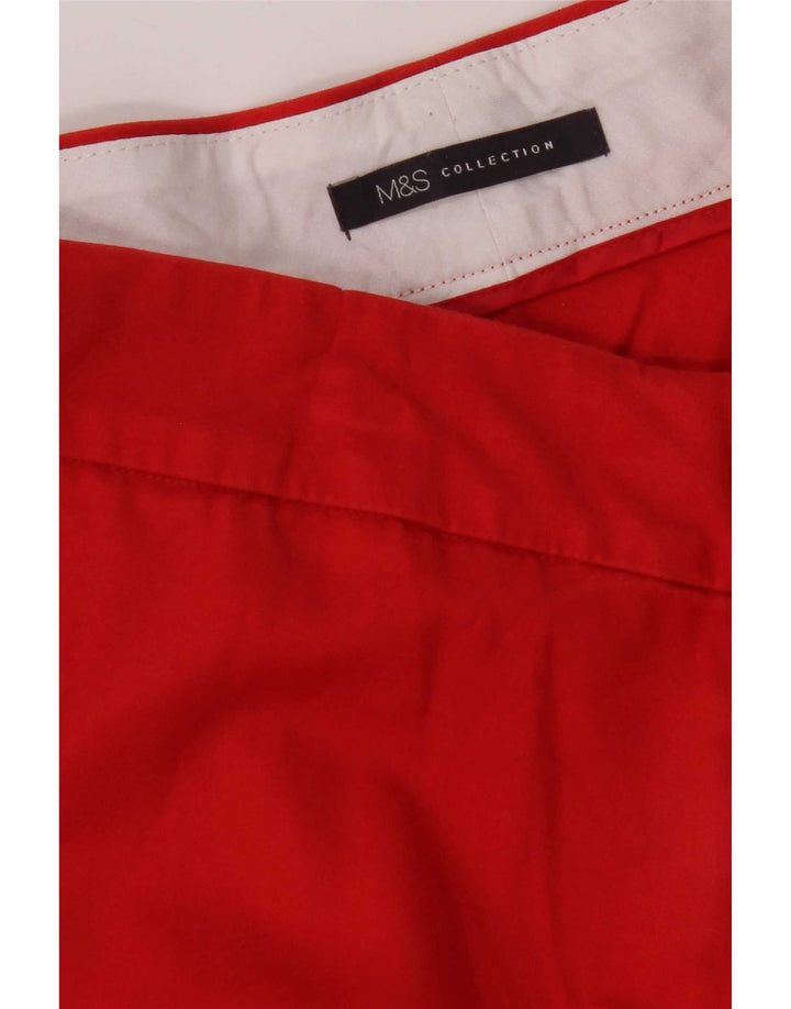 Marks & Spencer Γυναικείο ίσιο παντελόνι Capri W34 L22 Κόκκινο