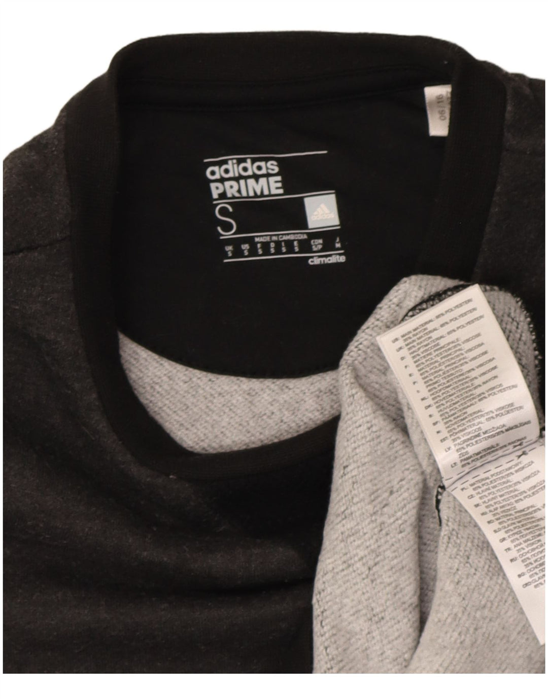 Ανδρικό γραφικό φούτερ Adidas Climalite Jumper Small Grey Colourblock