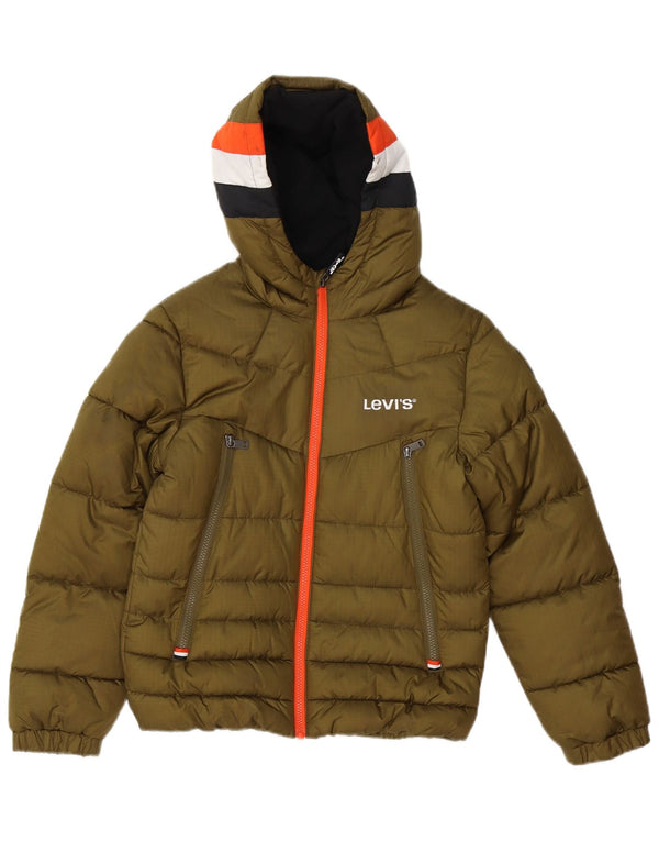 Μπουφάν Levi's Boys Hooded 11-12 Years Khaki Colourblock Polyester