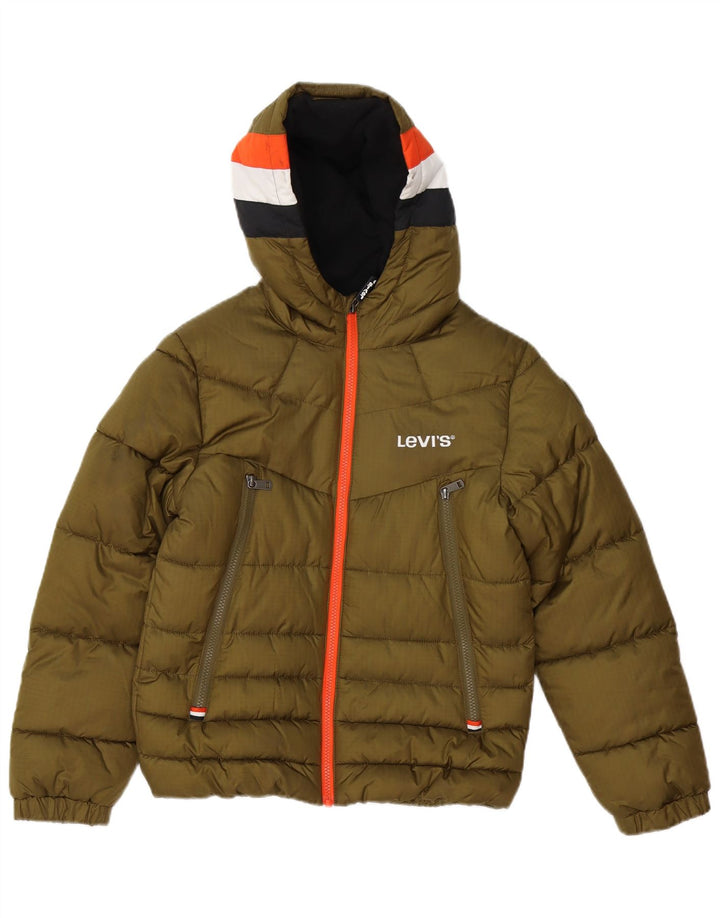 Μπουφάν Levi's Boys Hooded 11-12 Years Khaki Colourblock Polyester