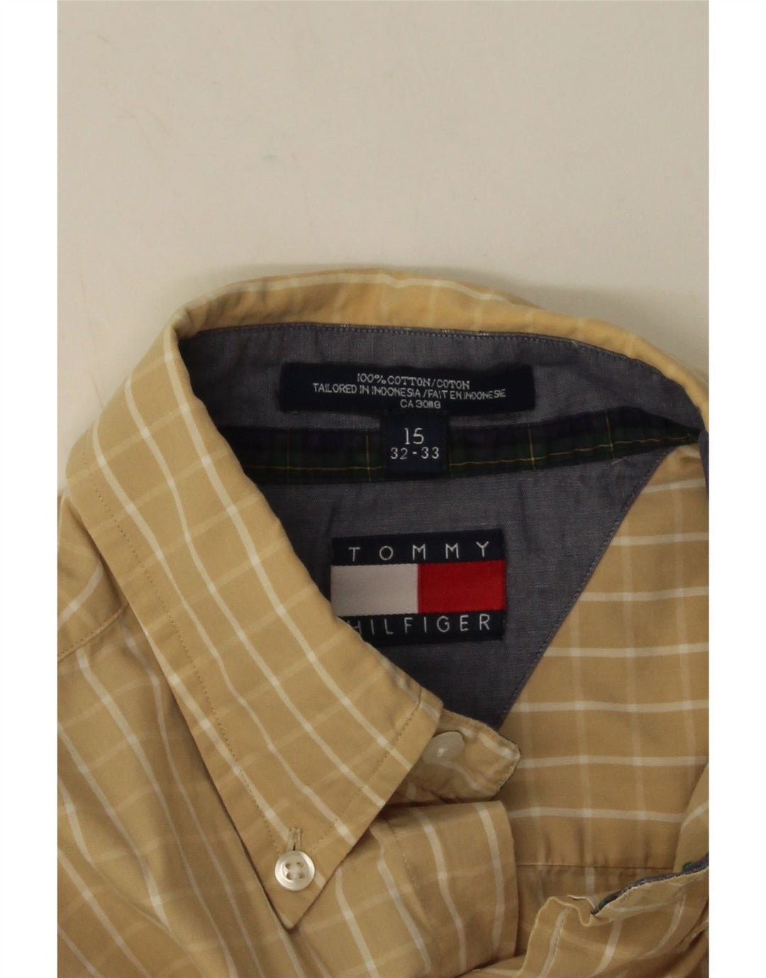 Ανδρικό πουκάμισο Tommy Hilfiger Νούμερο 15 Medium Beige Check Cotton