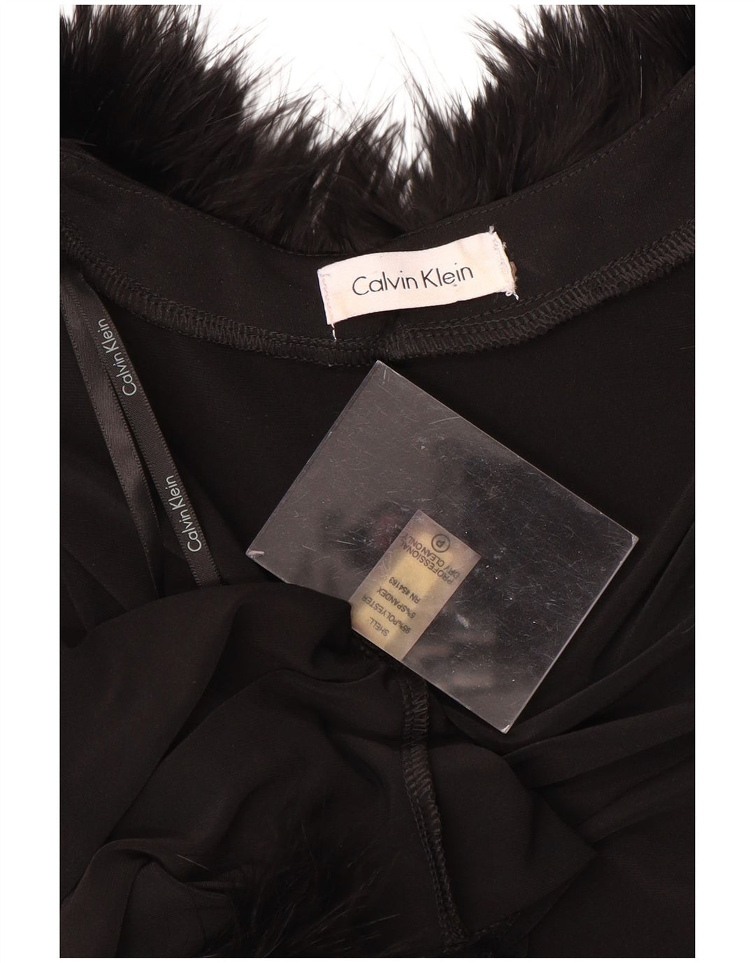 CALVIN KLEIN Γυναικείο 3/4 μανίκι μπολερό τοπ UK 14 μεγάλο μαύρο πολυεστέρα