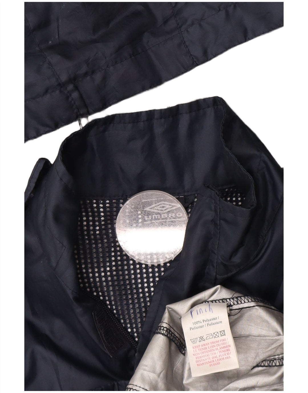 UMBRO Μπουφάν βροχής με κουκούλα πουλόβερ για αγόρια 7-8 ετών Navy Blue Polyester