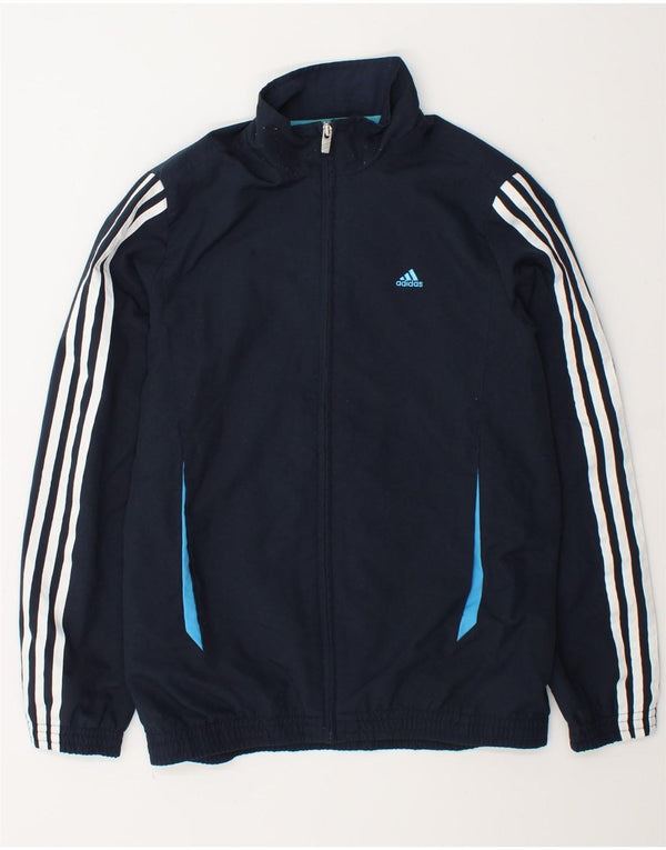 Adidas Boys Graphic αθλητική φόρμα Top Jacket 13-14 Years Navy Blue Colorblock
