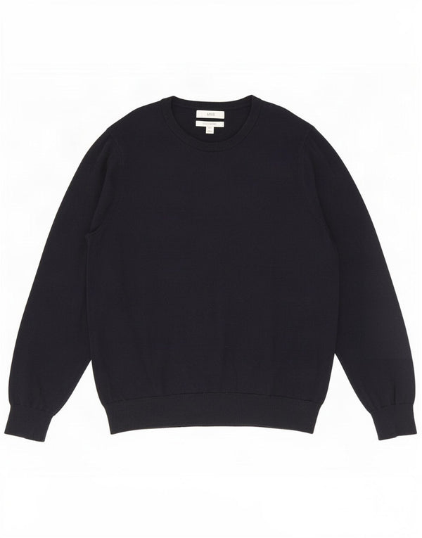 Marks & Spencer Mens Crew Neck Jumper Sweater 2XL Navy Blue Cotton