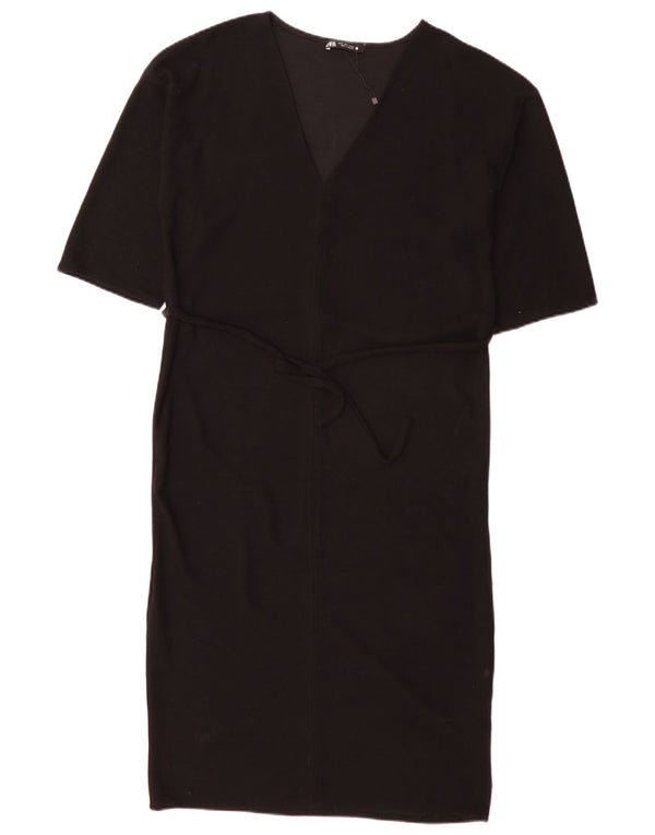 Zara Γυναικείο Μάξι Φόρεμα UK 10 Small Black Polyester