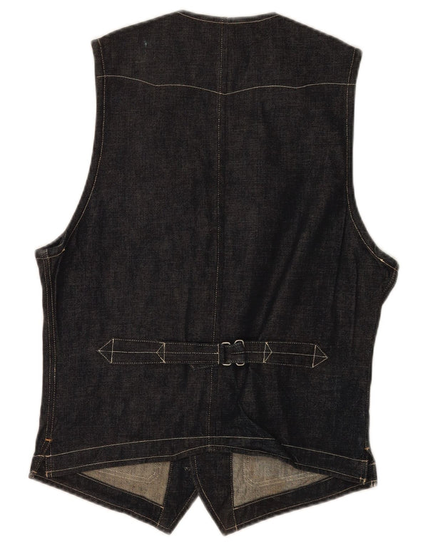 Vintage Ανδρικό τζιν γιλέκο Small Navy Blue