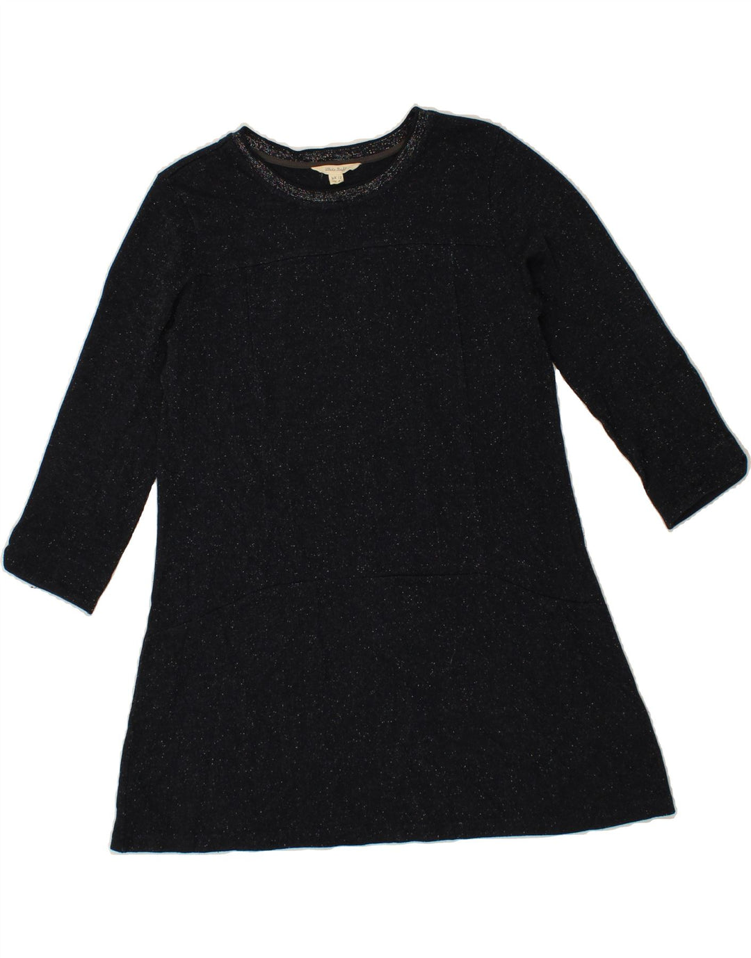 WHITE STUFF Womens 3/4 Sleeve Basic Dress UK 12 Medium Black Flecked Vintage White Stuff and Second-Hand White Stuff from Messina Hembry 