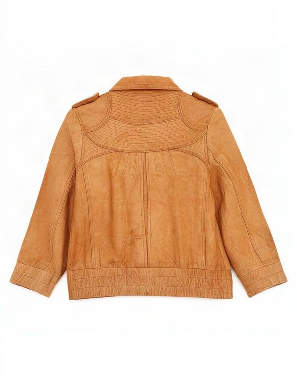 Miss Selfridge Γυναικείο 3/4 μανίκι Military δερμάτινο μπουφάν UK 8 Small Beige