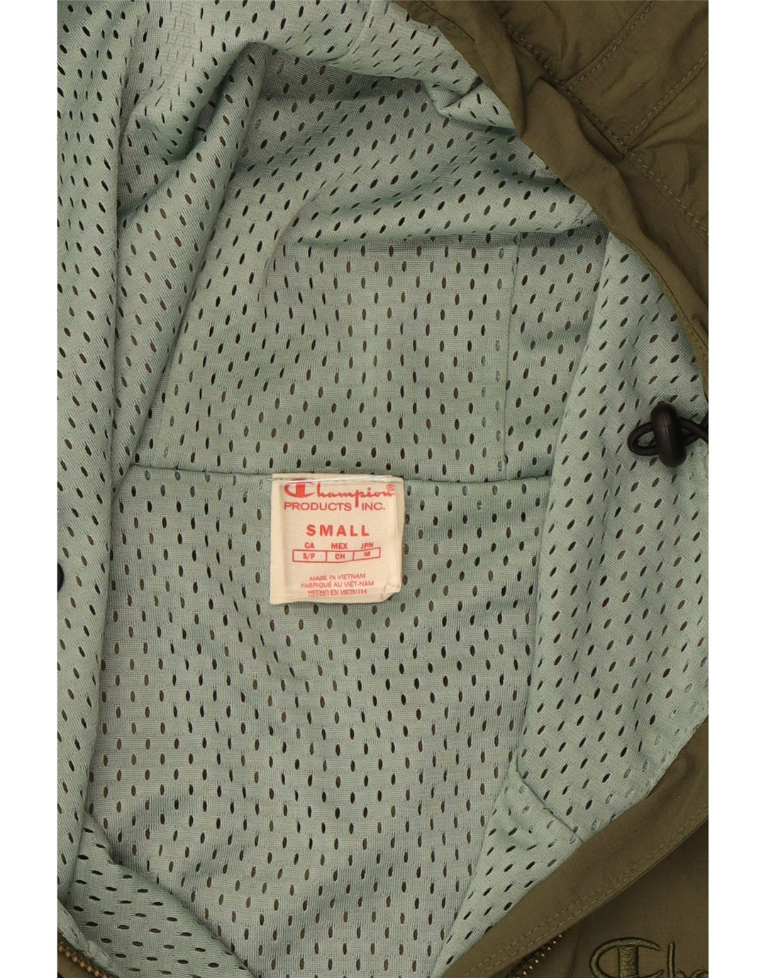 Champion Womens Oversized Hooded Rain Jacket UK 10 Small Khaki