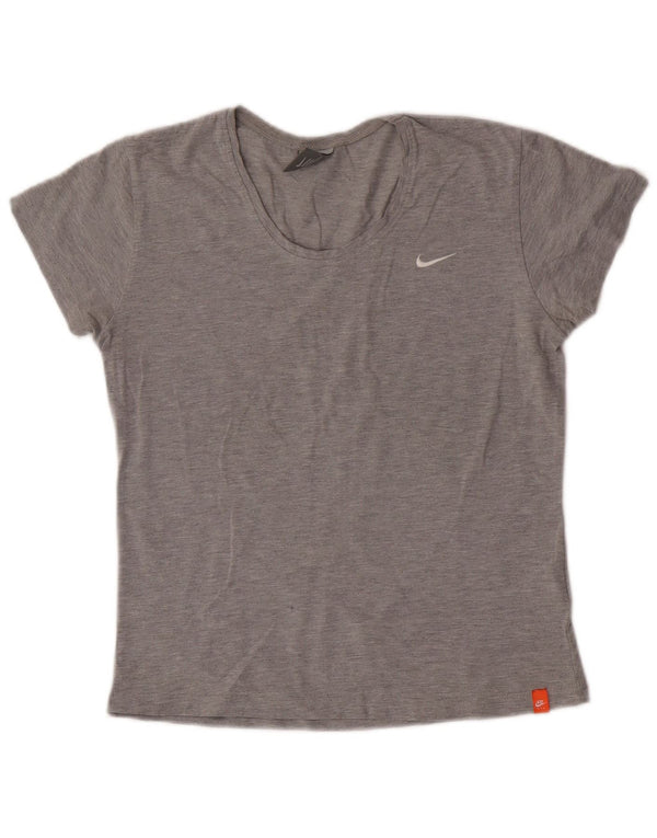 Γυναικείο T-Shirt Nike Top UK 10/12 μεσαίο γκρι βαμβακερό