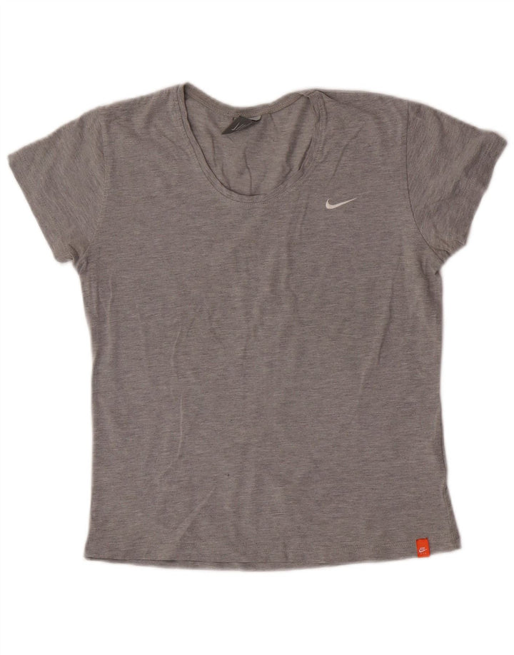 Γυναικείο T-Shirt Nike Top UK 10/12 μεσαίο γκρι βαμβακερό