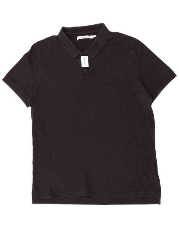 Calvin Klein Jeans Ανδρικό Πόλο Μπλουζάκι 2XL Μαύρο βαμβακερό