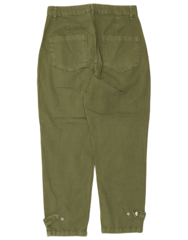 Zara Γυναικείο παντελόνι Chino με κωνικό ψηλόμεσο EU 34 2XS W24 L24 Πράσινο