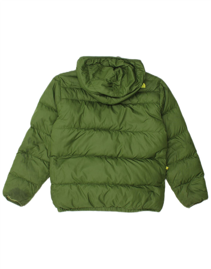 The North Face Boys Hooded Reversible Jacket 10-11 Years Medium Green