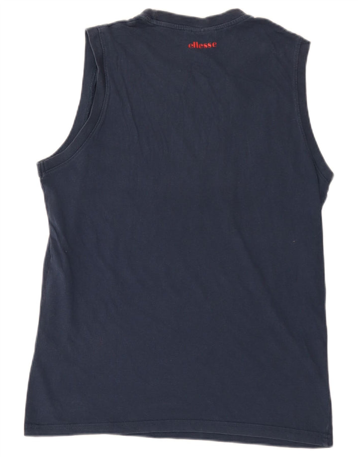 Γυναικείο Γραφικό Γιλέκο ELLESSE Top UK 16 Large Navy Blue από βαμβάκι