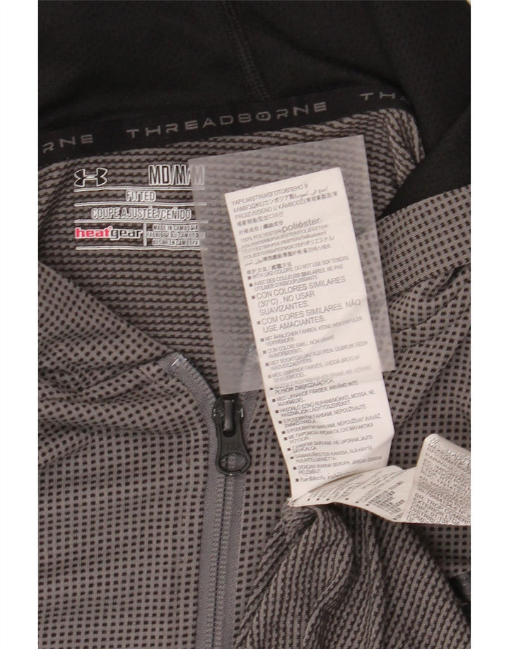 UNDER ARMOR Ανδρικό πουλόβερ με φερμουάρ με φερμουάρ, μεσαίο γκρι πολυεστέρας