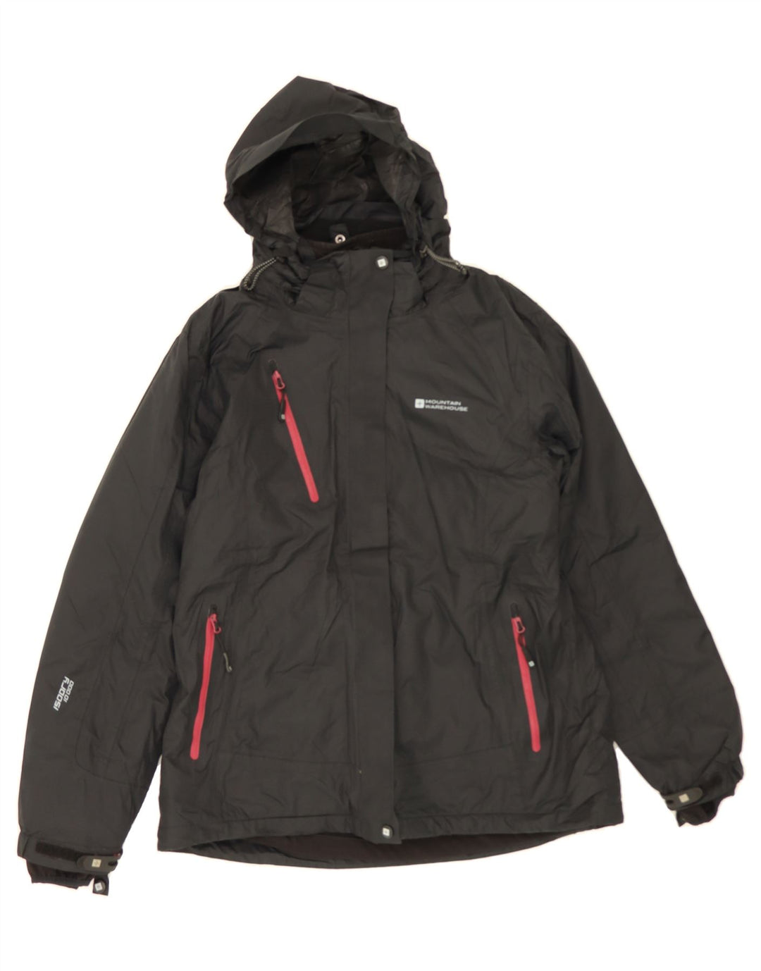 MOUNTAIN WAREHOUSE Womens Hooded Windbreaker Jacket UK 12 Medium Black Vintage Mountain Warehouse and Second-Hand Mountain Warehouse from Messina Hembry 
