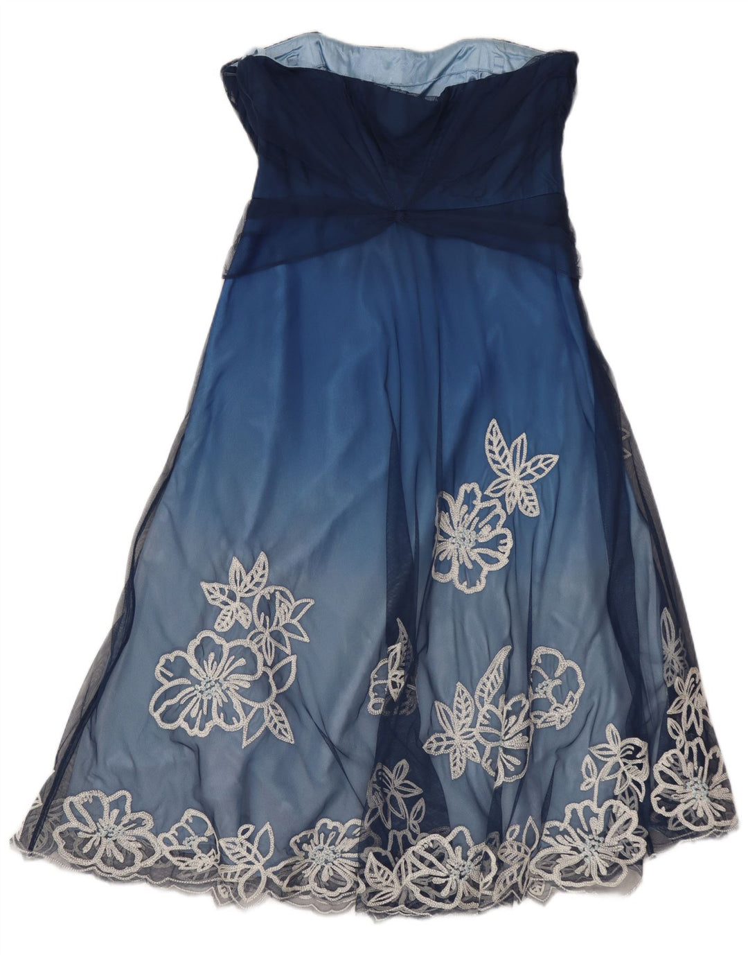 Γυναικείο στράπλες φόρεμα COAST UK 10 Small Blue Floral Polyester
