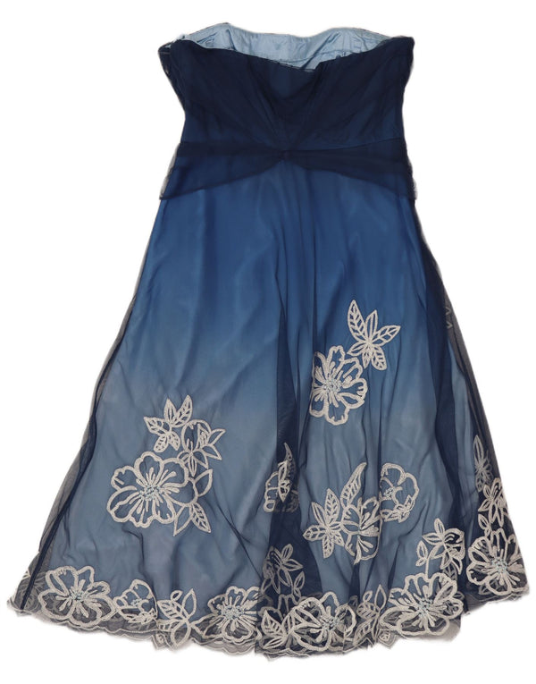 Γυναικείο στράπλες φόρεμα COAST UK 10 Small Blue Floral Polyester