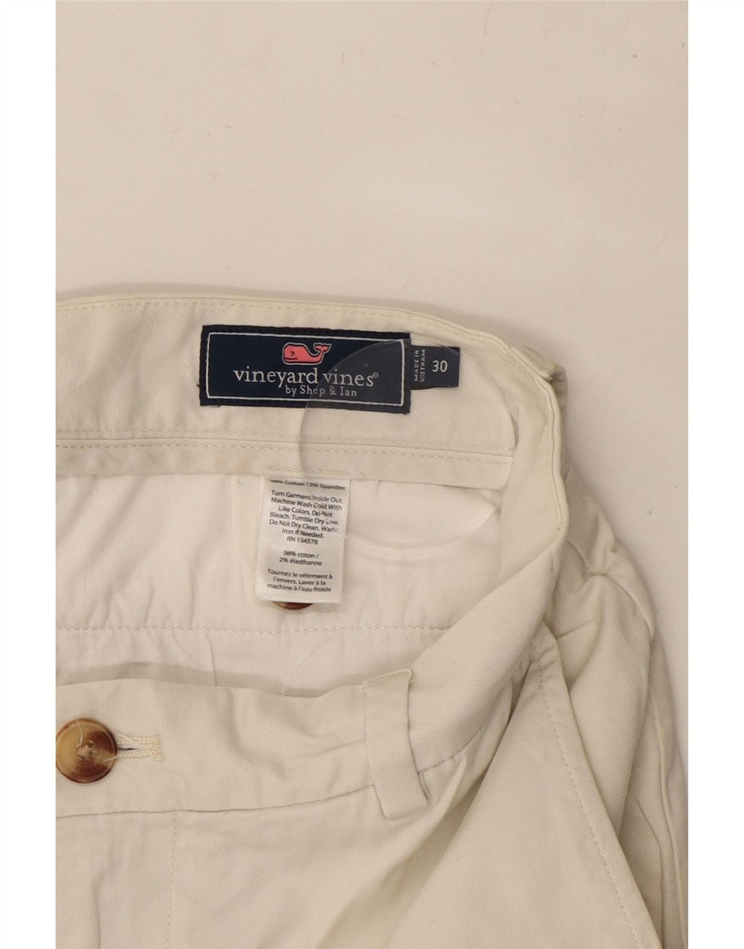 VINEYARD VINES Ανδρικό σορτς Chino W30 Μεσαίο λευκό βαμβακερό