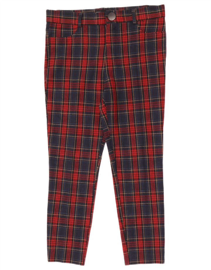 Zara Γυναικείο Slim Cropped Παντελόνι Large W30 L25 Red Check