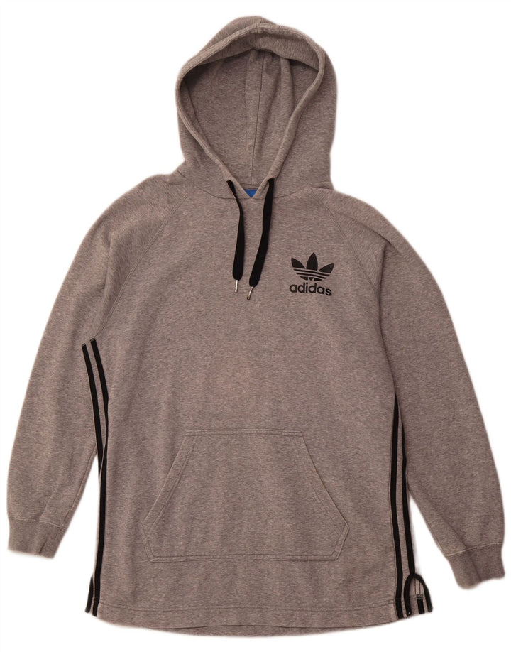 Ανδρικό κουκούλα ADIDAS, βαμβακερό μεσαίο γκρι