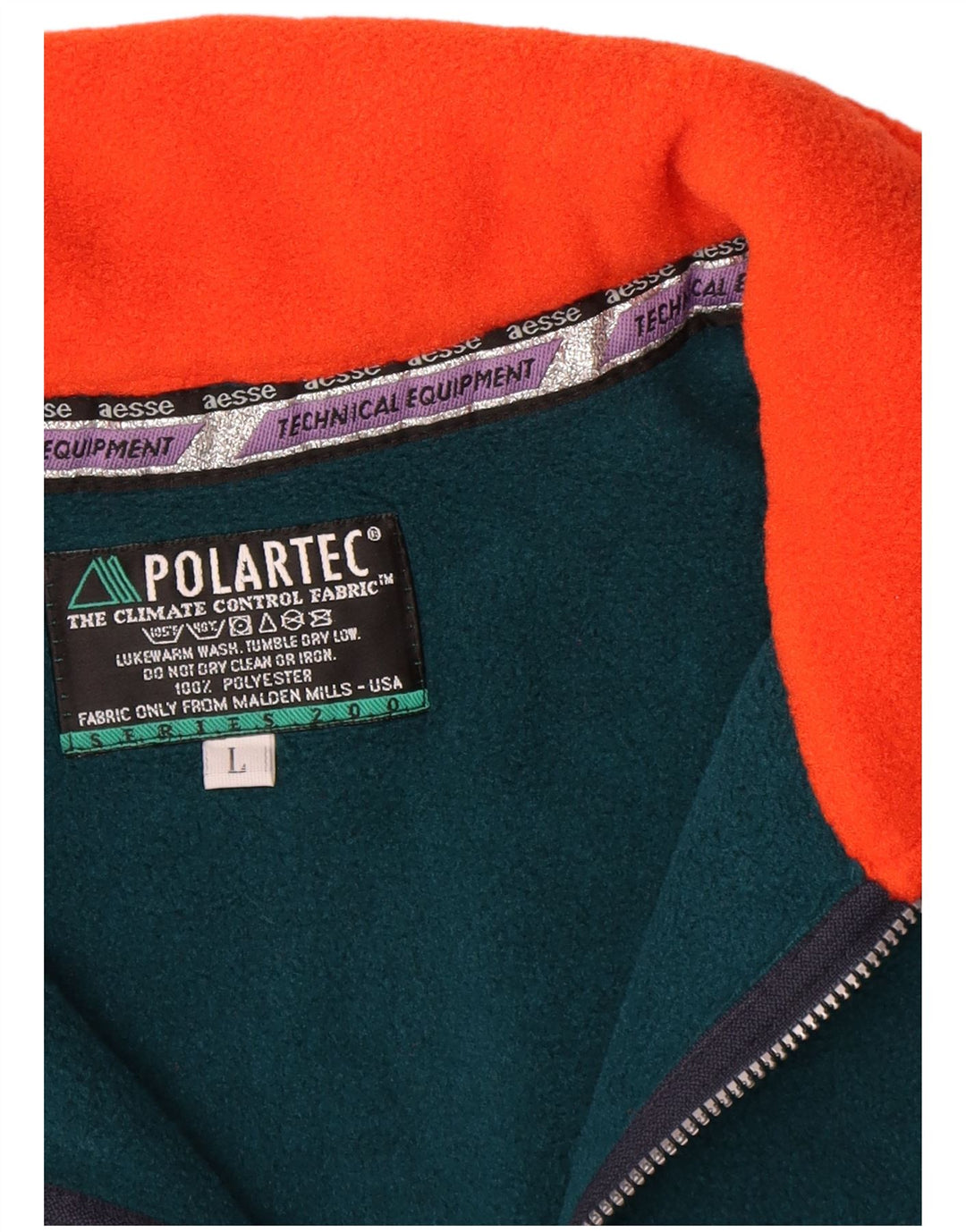 Polartec Ανδρικό φερμουάρ Fleece Jumper Μεγάλο Πράσινο Γεωμετρικό Πολυεστέρας