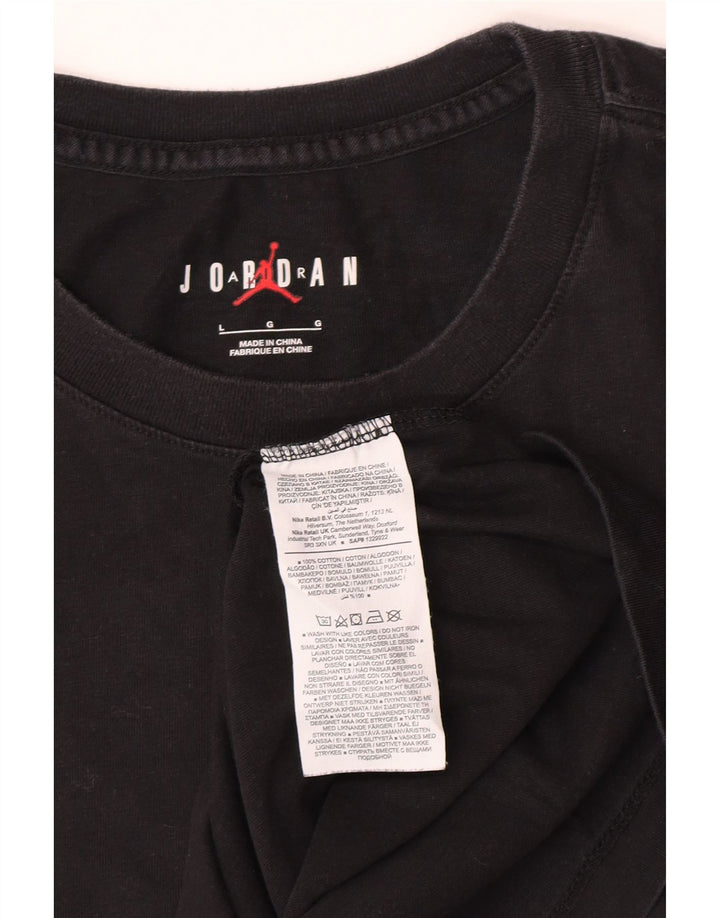 Jordan Ανδρικό γραφικό T-Shirt Top μεγάλο μαύρο βαμβακερό